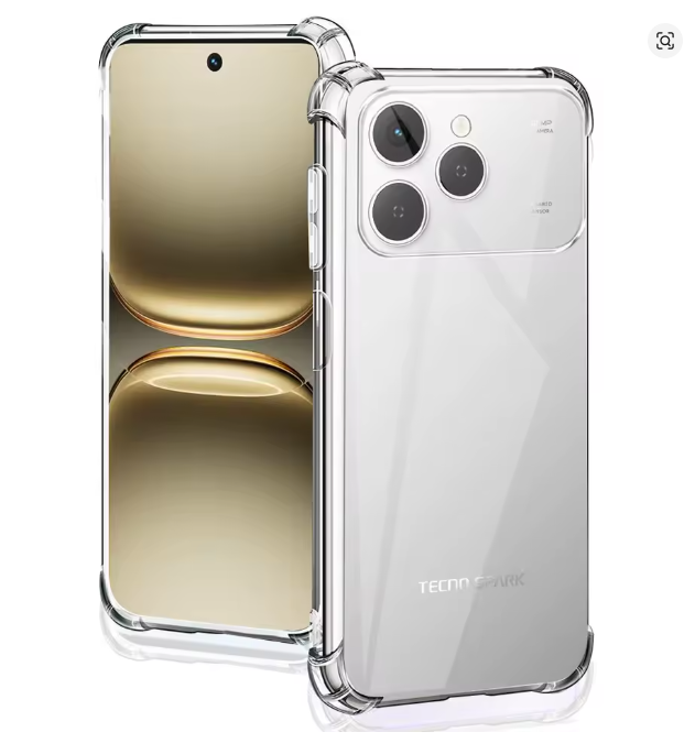 Tecno Spark 40 Cover Transparent, Clear And Colorless Unique And Stylish Heavy Duty Protection Comfortable Grip Phone Case/ Cover