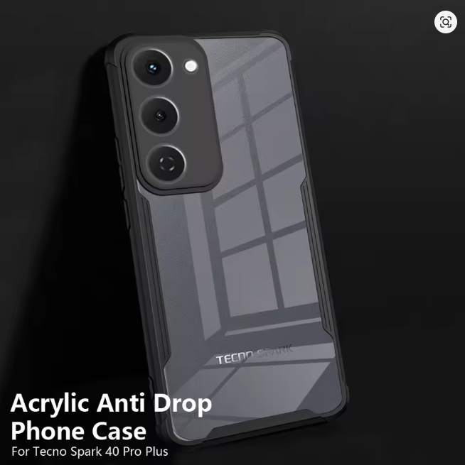 Tecno Spark 40 Pro Plus (+) Transparent, Clear And Colorless With Black Edges Unique And Stylish Heavy Duty Protection Comfortable Grip Phone Case/ Cover