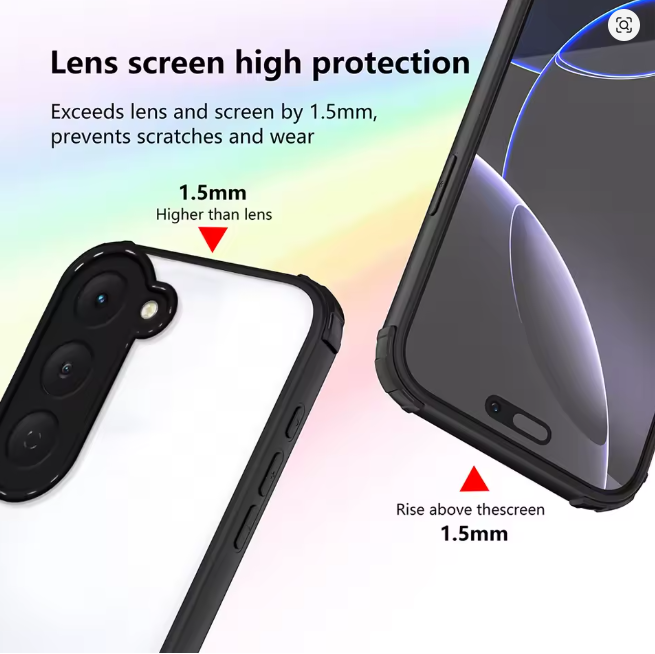 Tecno Spark 40 Pro Plus (+) Transparent, Clear And Colorless With Black Edges Unique And Stylish Heavy Duty Protection Comfortable Grip Phone Case/ Cover