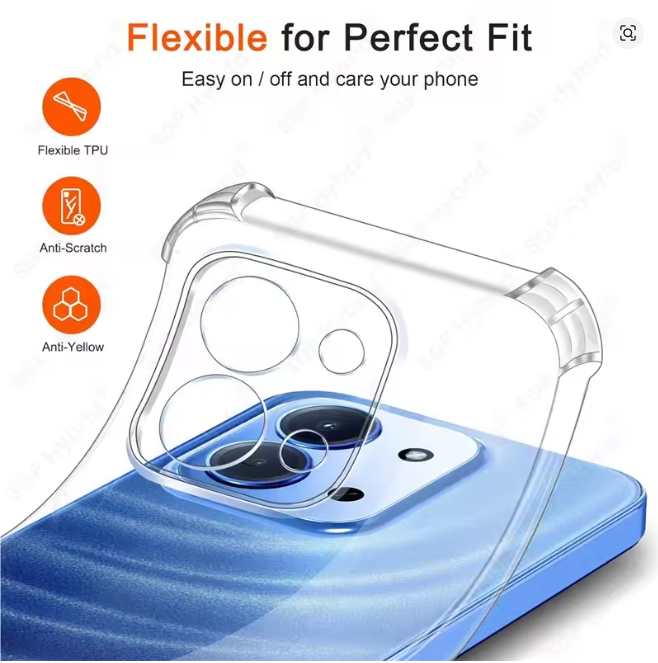 XIAOMI Redmi 15c Back Cover Transparent, Clear And Colorless With Unique And Stylish Heavy Duty Protection Phone Case/ Cover