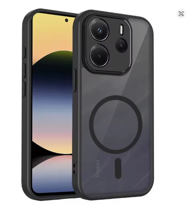 XIAOMI Redmi Note 14 OPEN CAMERA Transparent, Clear with tint black Unique And Stylish Heavy Duty Protection Phone Case/ Cover/ Back Case