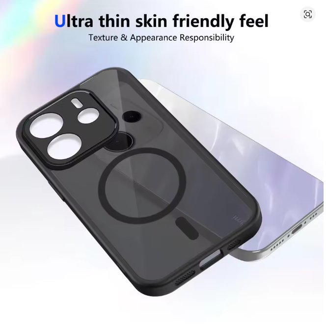 XIAOMI Redmi Note 14 OPEN CAMERA Transparent, Clear with tint black Unique And Stylish Heavy Duty Protection Phone Case/ Cover/ Back Case