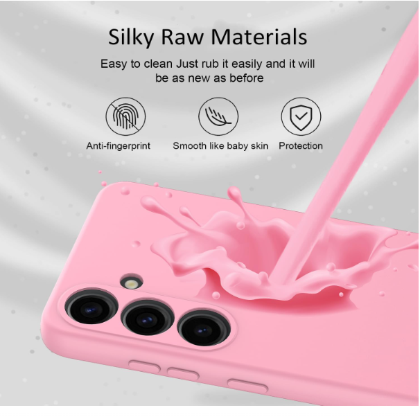 Samsung Galaxy A07, A17, A06, A16, A26, A36, A56, A05, A15, A25, A35, A55, A14, A24, A34, A54,A05s Cover Luxury PINK High Protection Premium and ORIGINAL Silicone Phone Case.