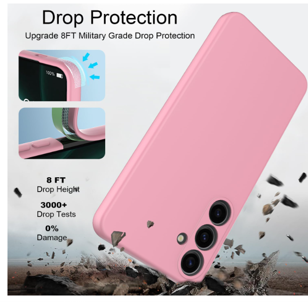 Samsung Galaxy A07, A17, A06, A16, A26, A36, A56, A05, A15, A25, A35, A55, A14, A24, A34, A54,A05s Cover Luxury PINK High Protection Premium and ORIGINAL Silicone Phone Case.