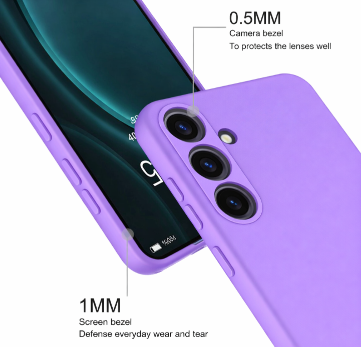 Samsung Galaxy A07, A17, A06, A16, A26, A36, A56, A05, A15, A25, A35, A55, A14, A24, A34, A54,A05s Cover Luxury High Protection Premium and ORIGINAL Silicone Purple Phone Case.