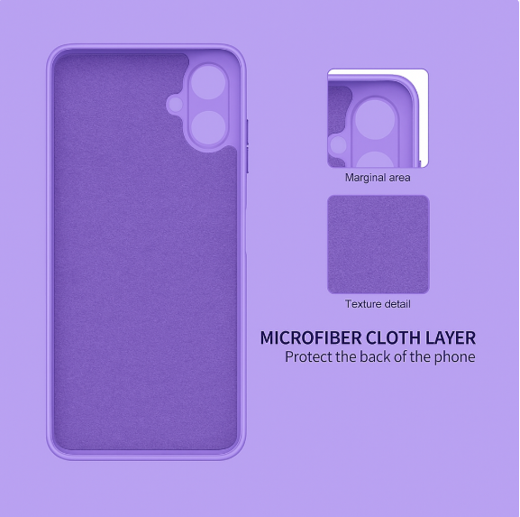 Samsung Galaxy A07, A17, A06, A16, A26, A36, A56, A05, A15, A25, A35, A55, A14, A24, A34, A54,A05s Cover Luxury High Protection Premium and ORIGINAL Silicone Purple Phone Case.