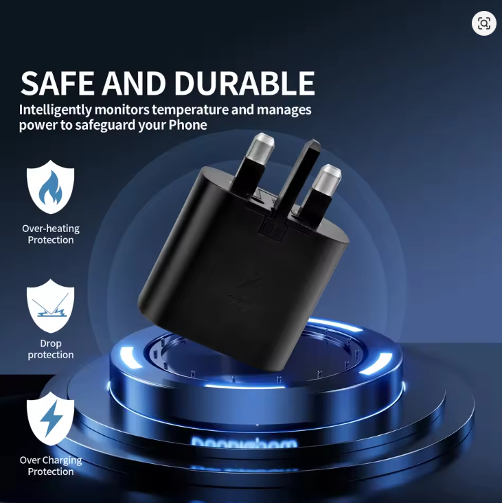 Samsung 25Watts Super Fast Charger, Adapter With Type C Output For Galaxy A06, A07, A17, A16, A26,A36,A56, A05, A05s, A14, A15, A23, A24, A25, A33, A34, A35, A53, A54, A55, A74, S24 Ultra, S25 ultra