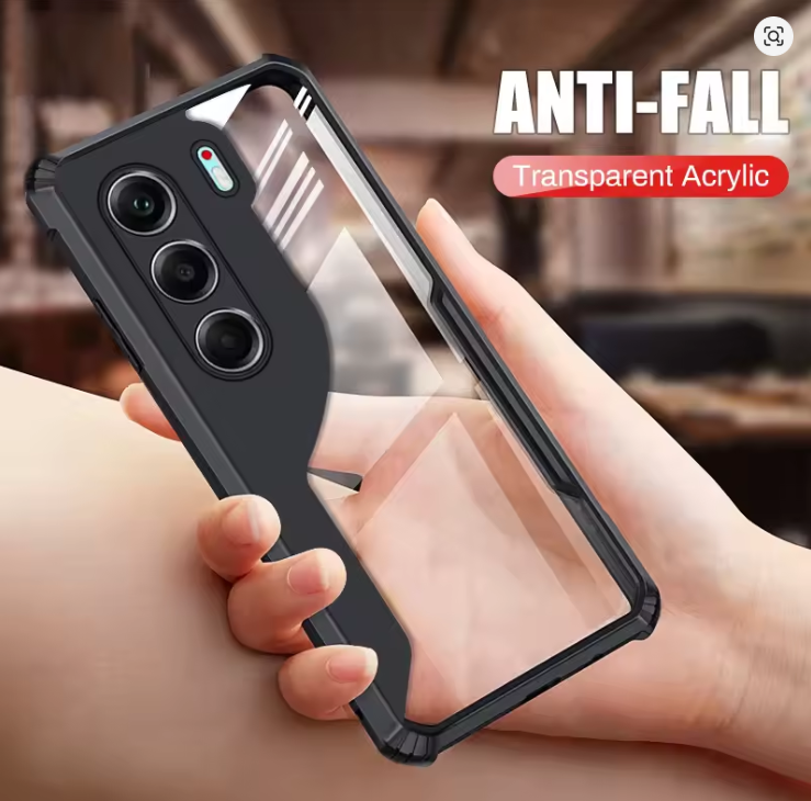 Tecno Camon 40 Transparent, Clear And Colorless With Black Edges Unique And Classy High Protection Phone Case/ Cover