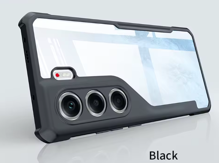 Tecno Camon 40 Transparent, Clear And Colorless With Black Edges Unique And Classy High Protection Phone Case/ Cover