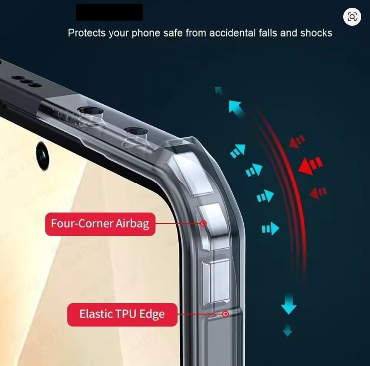 Tecno Camon 40 Transparent, Clear And Colorless With Black Edges Unique And Classy High Protection Phone Case/ Cover