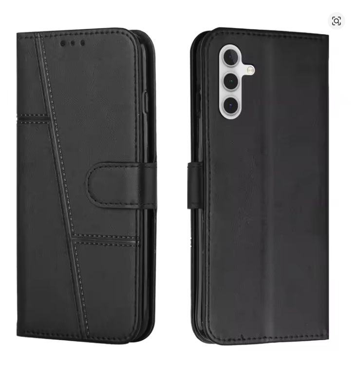 Samsung Galaxy  A07, A17, A06, A16, A26, A36, A56, A15 Back Cover Flip case Wallet Book Leather Magnetic Heavy Protective Phone Case/ cover - Black