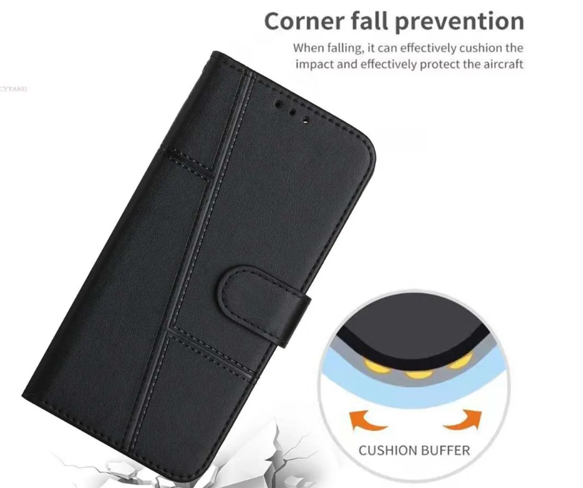 Samsung Galaxy  A07, A17, A06, A16, A26, A36, A56, A15 Back Cover Flip case Wallet Book Leather Magnetic Heavy Protective Phone Case/ cover - Black