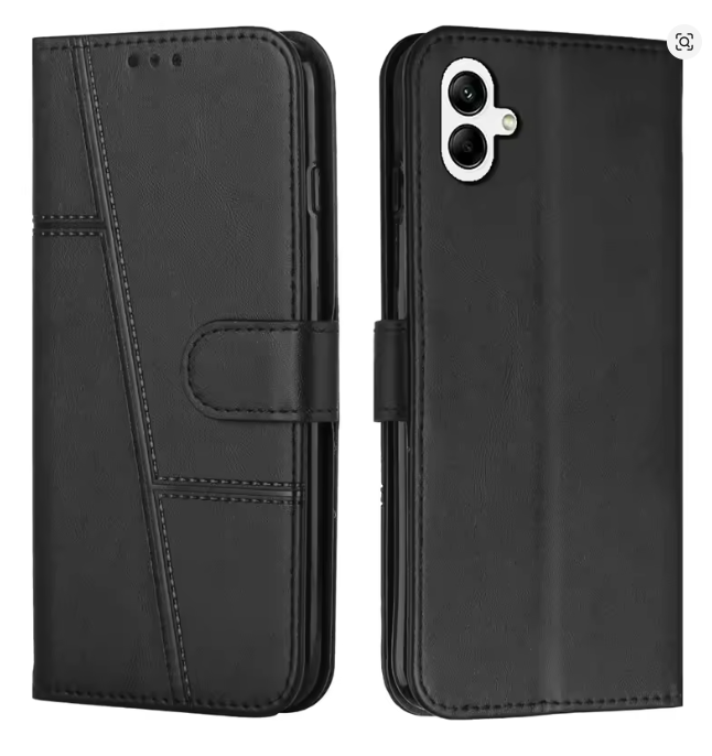 Samsung Galaxy  A07, A17, A06, A16, A26, A36, A56, A15 Back Cover Flip case Wallet Book Leather Magnetic Heavy Protective Phone Case/ cover - Black