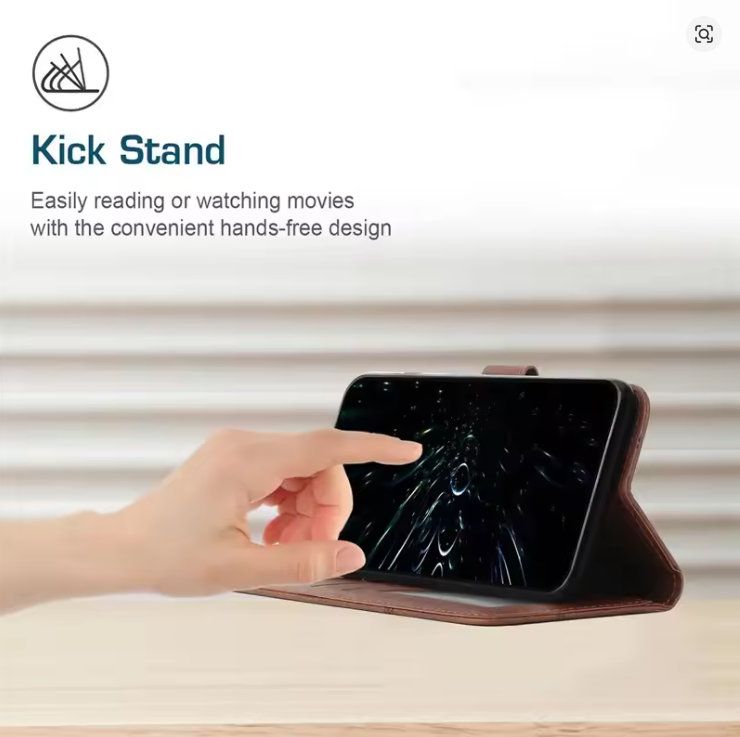 Samsung Galaxy A07, A17, A06, A16, A26, A36, A56, A15 Back Cover Flip case Wallet Book Leather Magnetic Heavy Protective Phone Case/ cover - Brown