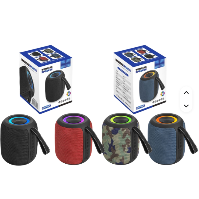 2 in 1 FM Radio and Bluetooth High Bass Speaker, Portable Wireless Stereo Sound Sub woofer, Round 360 Crystal clear sound, IPX6 Waterproof, LED Light, Speakers For Outdoor Or Indoors Activities