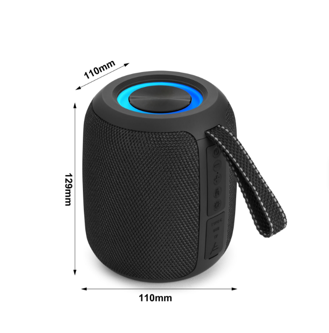 2 in 1 FM Radio and Bluetooth High Bass Speaker, Portable Wireless Stereo Sound Sub woofer, Round 360 Crystal clear sound, IPX6 Waterproof, LED Light, Speakers For Outdoor Or Indoors Activities