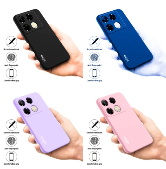Infinix Note 40/ Note 40 Pro Original liquid Silicone Phone Case/Cover available in Black, Blue, Light Purple (lilac) & pink
