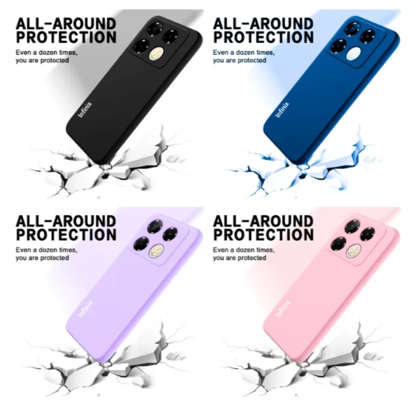 Infinix Note 40/ Note 40 Pro Original liquid Silicone Phone Case/Cover available in Black, Blue, Light Purple (lilac) & pink