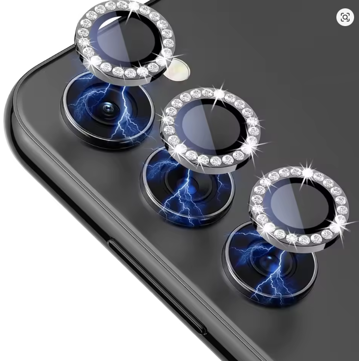Samsung Galaxy A16 4G 5G Diamond Camera Lens Protector Shiny Tempered Glass Back Lens Cover Aluminum Metal Ring Galaxy