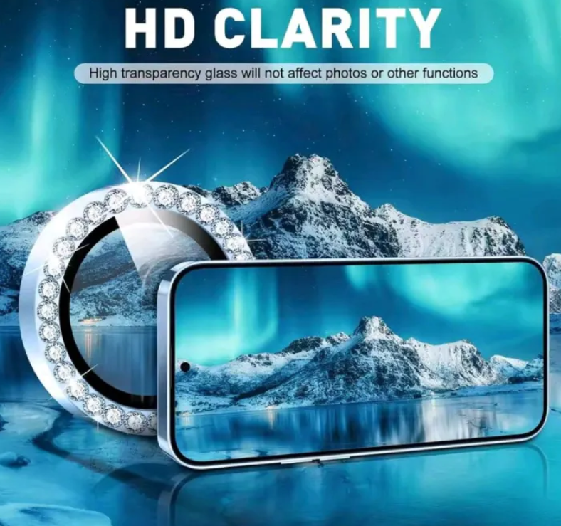Samsung Galaxy A16 4G 5G Diamond Camera Lens Protector Shiny Tempered Glass Back Lens Cover Aluminum Metal Ring Galaxy