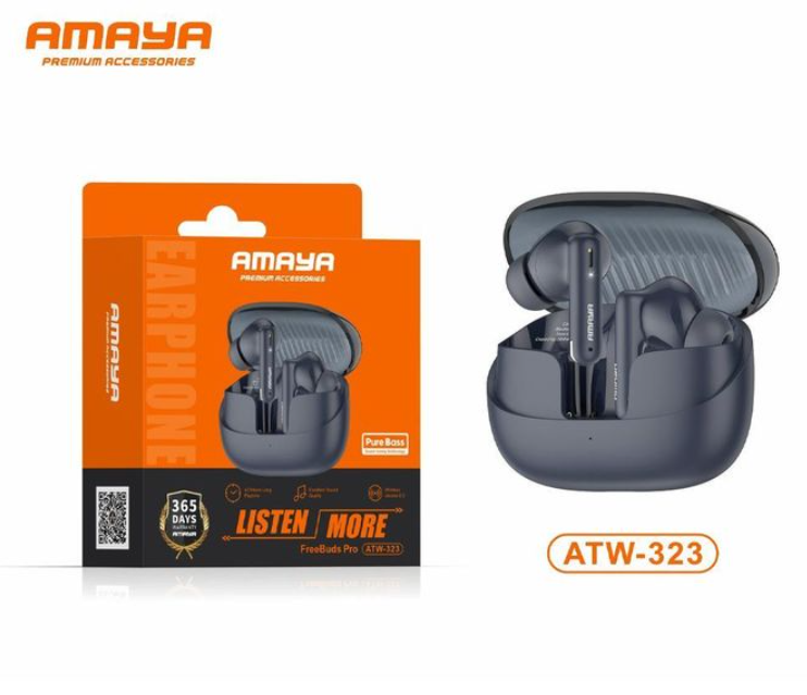 Amaya ATW 323 FreeBuds Pro Earpods, Earbuds, Airpods, Headsets Premium Deep Bass Excellent Quality Sound Comfort Fit In-Ear Earbuds