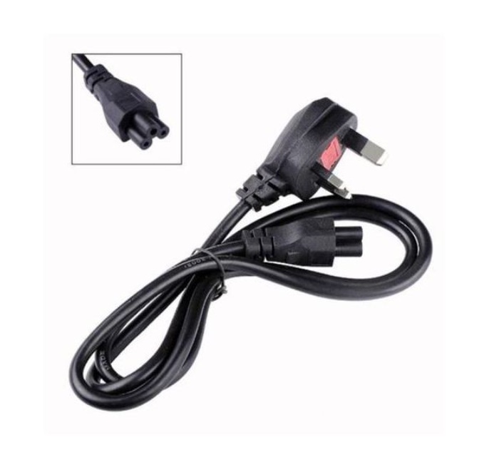 Laptop Fused 3 Pin Flower Power Cable for Laptop adapter Charger