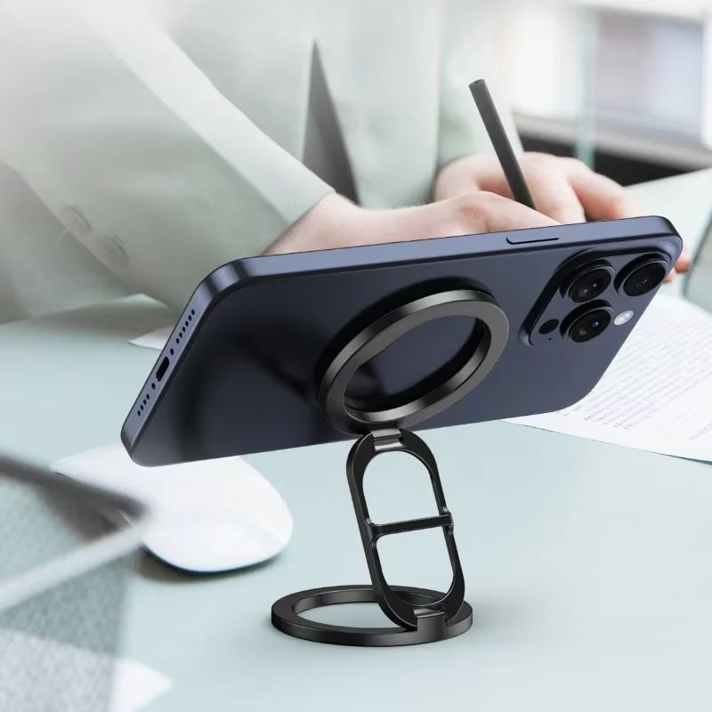 Double-Sided Magnetic Phone Ring Holder for MagSafe Kickstand Magnet Grip for IPhone 16 15 14 13 12 Pro Android Phone Stand