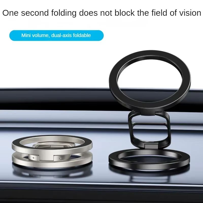 Double-Sided Magnetic Phone Ring Holder for MagSafe Kickstand Magnet Grip for IPhone 16 15 14 13 12 Pro Android Phone Stand