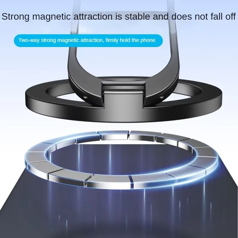 Double-Sided Magnetic Phone Ring Holder for MagSafe Kickstand Magnet Grip for IPhone 16 15 14 13 12 Pro Android Phone Stand