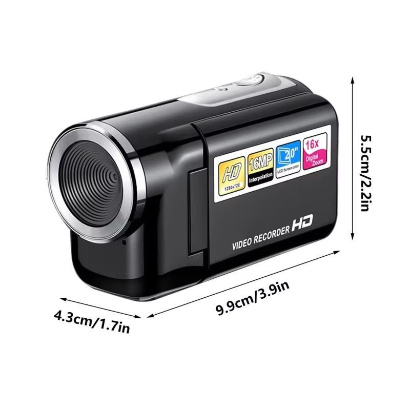 Full 1080P HD Rotation 16X High Definition Digital Camcorder Video DV Camera SD Card Hand-held DV Mini Camera Portable Digital