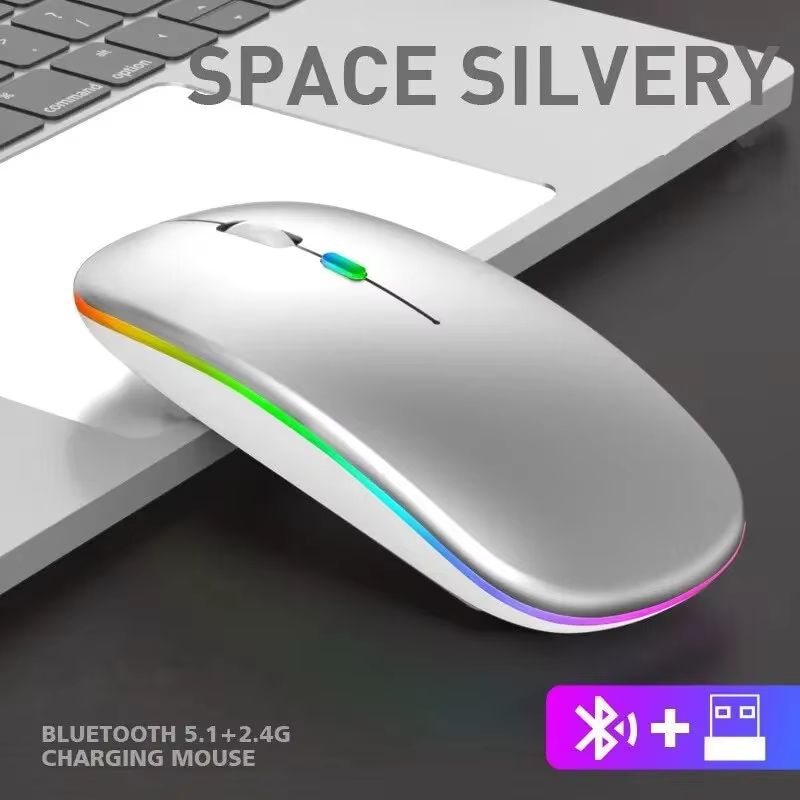 Wireless Mouse Gaming Mouse Backlight USB Compatible RGB Rechargeable Mice Silent Backlit Ergonomic Gaming Mouse for Laptop PC