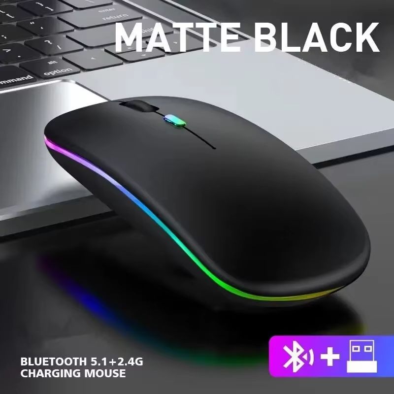 Wireless Mouse Gaming Mouse Backlight USB Compatible RGB Rechargeable Mice Silent Backlit Ergonomic Gaming Mouse for Laptop PC
