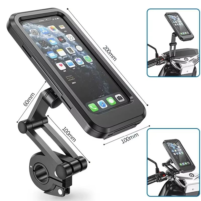 Waterproof Motorcycle Bike Mobile Phone Holder Support Universal Bicycle GPS 360° Swivel Adjustable Motorcycle Cellphone Holder