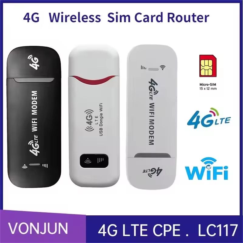 4G LTE USB Modem Dongle 150Mbps Wireless WiFi Router Mobile Broadband SIM Card Pocket Hotspot Home Office Wireless WiFi Adapter