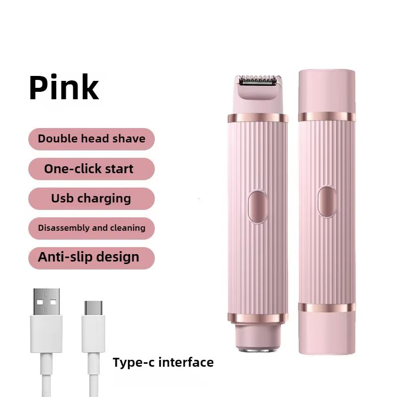Electric Shaver for Women Waterproof Wet & Dry Hair Razors 2 in 1 Double Head Dual Bikini Hair Trimmer Detachable Head Shaver