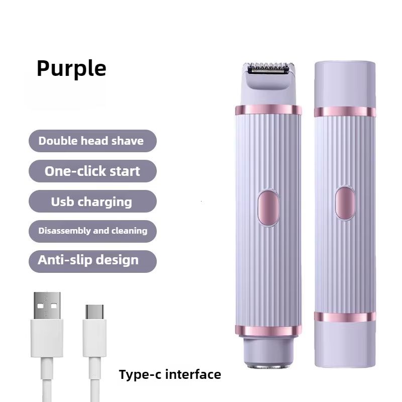 Electric Shaver for Women Waterproof Wet & Dry Hair Razors 2 in 1 Double Head Dual Bikini Hair Trimmer Detachable Head Shaver
