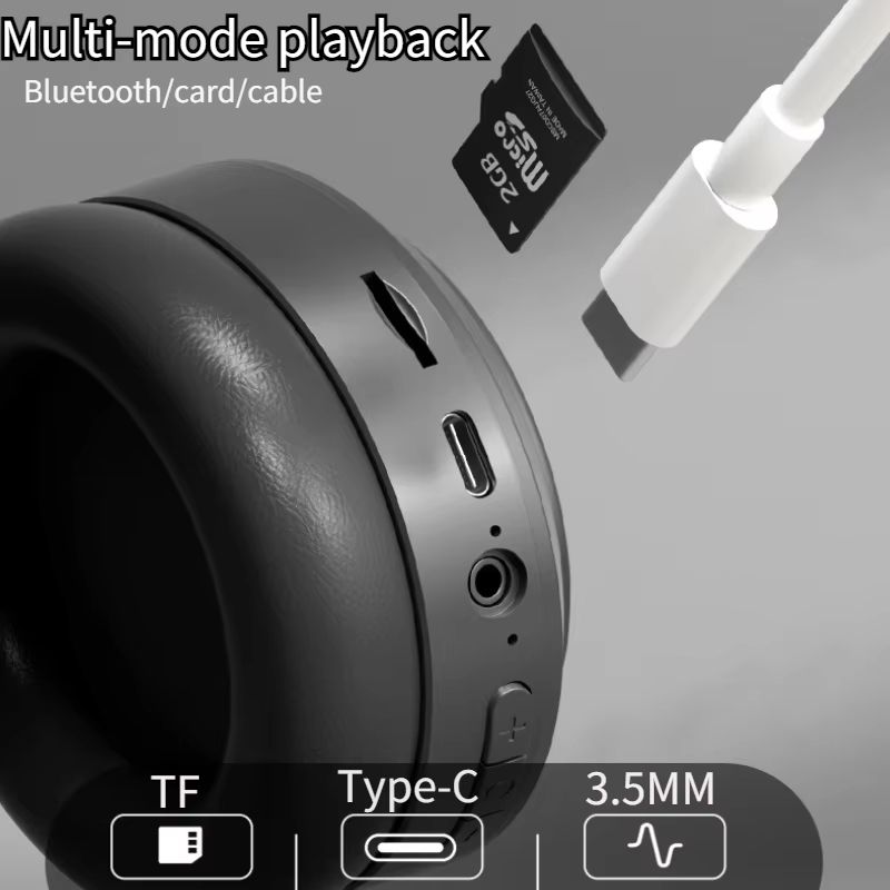 Over Ear HIFI Stereo M5 Headsets Wireless Bluetooth 5.3 Headphones Sports Gaming Earphones Support TF/AUX noise reduction