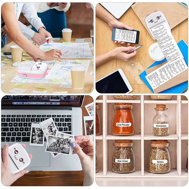 C9 mini HD printer portable sticker label Printer Bluetooth pocket thermal printer with paper for student note inkless printing