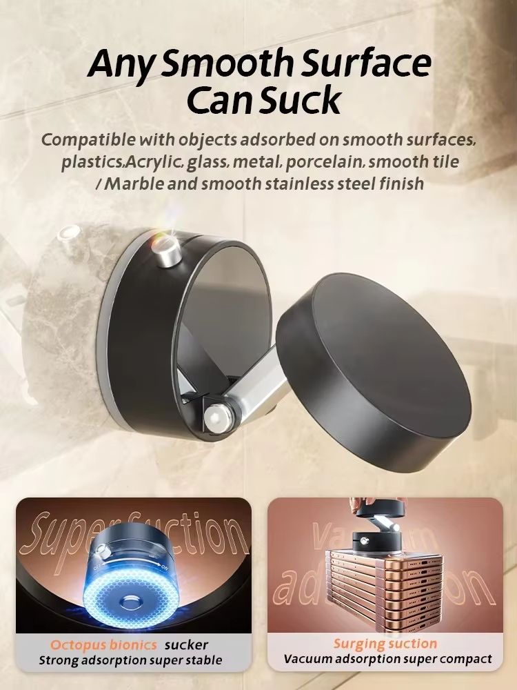 Suction Car Phone Mount for All Phones Double Sided Magnetic Vacuum Suction Phone Mount Holder for Car Screen Mirror Glass