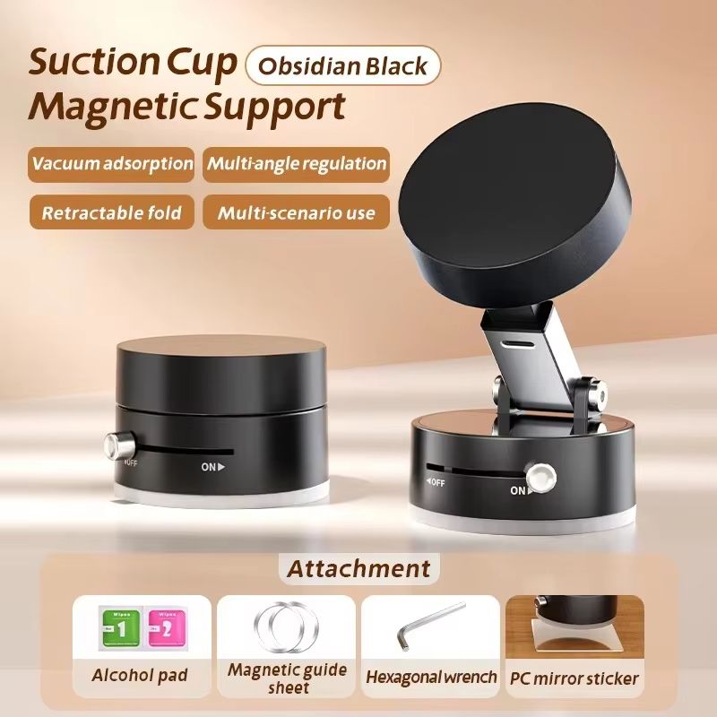 Suction Car Phone Mount for All Phones Double Sided Magnetic Vacuum Suction Phone Mount Holder for Car Screen Mirror Glass