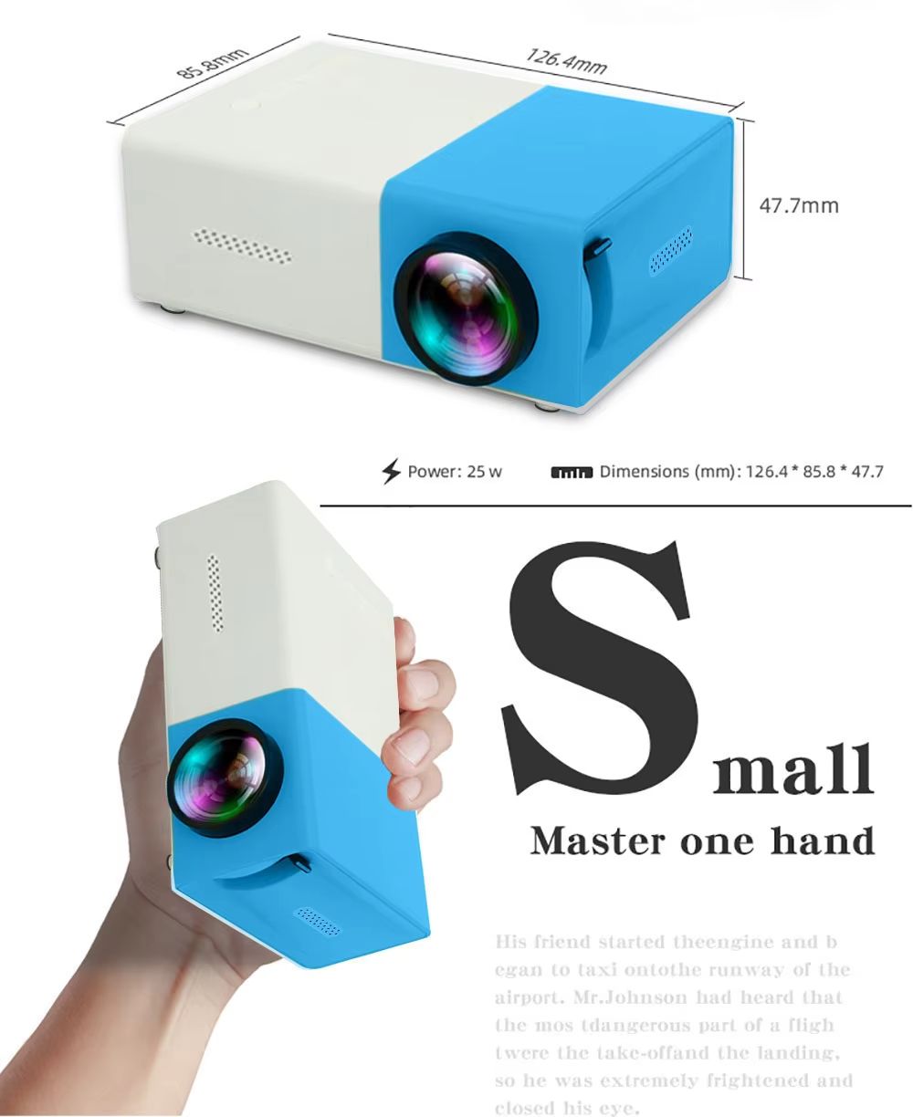A projector that supports high-definition projection, suitable for YG300 home theaters, conference rooms, and meetings. It does