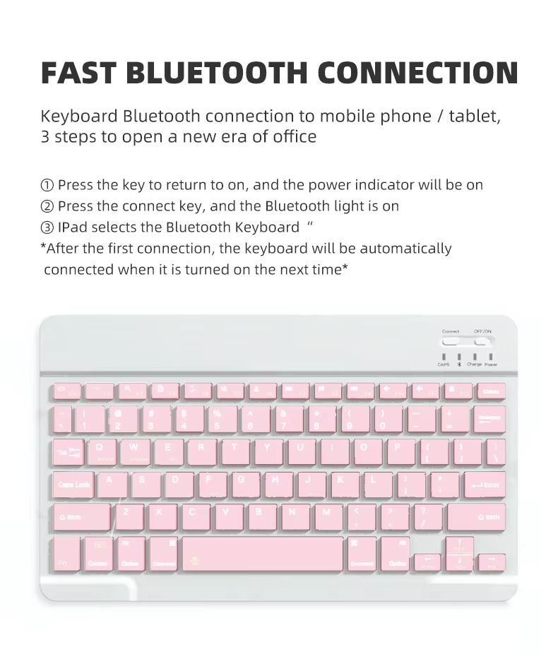 Wireless Bluetooth-compatible Keyboard For Android iOS Tablet Ultra-Thin 78 Keys Rechargeable Portable Compact Design for iPad