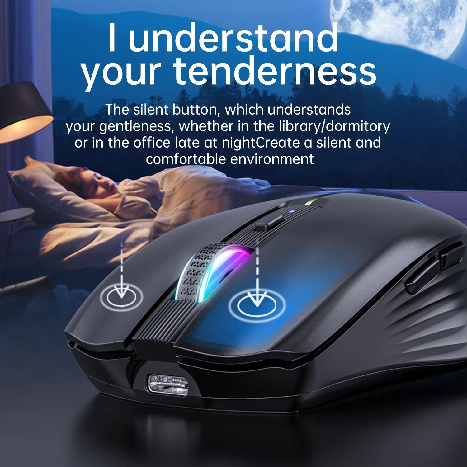 Type-c Rechargeable Wireless mouse Bluetooth Mouse RGB USB Ergonomic Gaming Mouse Silent Mouse for Computer Laptop Macbook