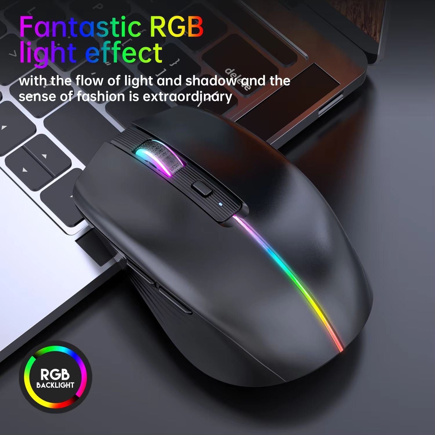 Type-c Rechargeable Wireless mouse Bluetooth Mouse RGB USB Ergonomic Gaming Mouse Silent Mouse for Computer Laptop Macbook