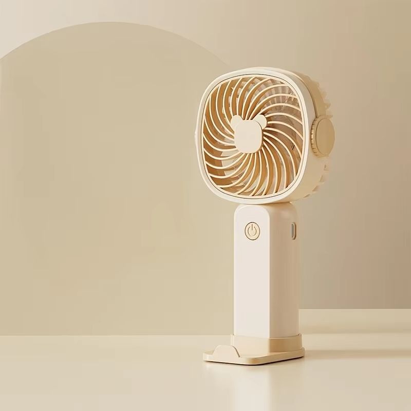 Handheld Outdoor Fans 5 Leaves 3 Speed Built in Rechargeable Battery Foldable Portable Net Fans Lightweight Handy Mini Cute Fan