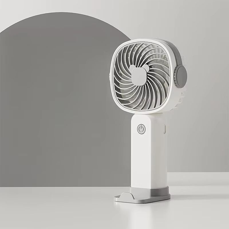 Handheld Outdoor Fans 5 Leaves 3 Speed Built in Rechargeable Battery Foldable Portable Net Fans Lightweight Handy Mini Cute Fan