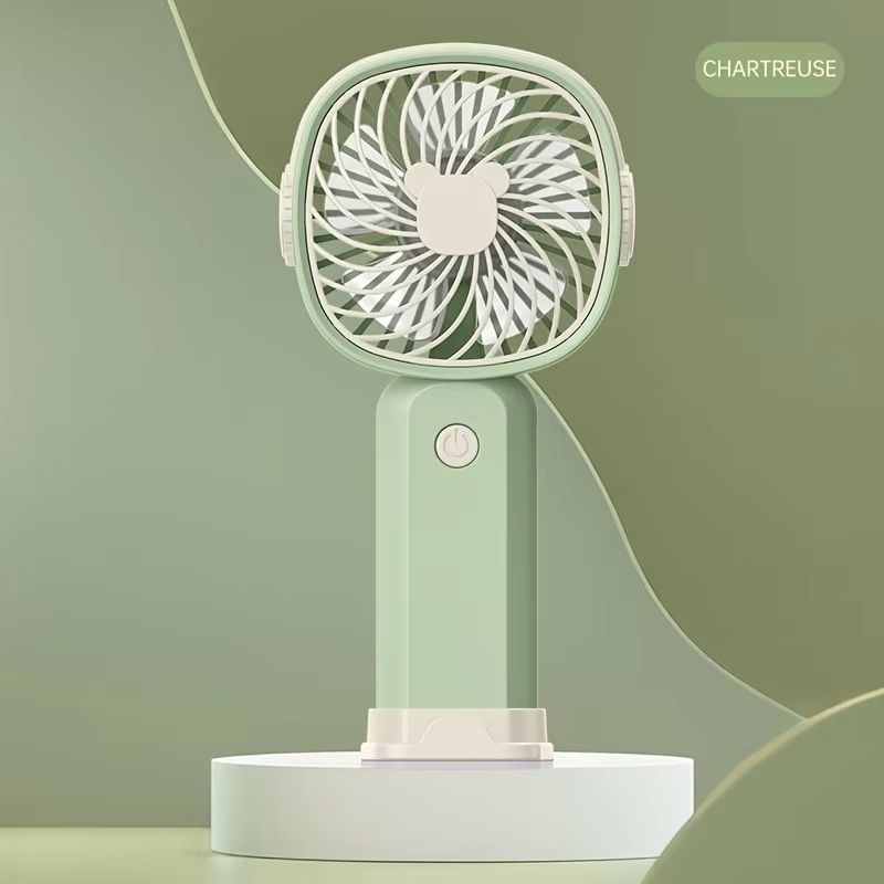 Handheld Outdoor Fans 5 Leaves 3 Speed Built in Rechargeable Battery Foldable Portable Net Fans Lightweight Handy Mini Cute Fan