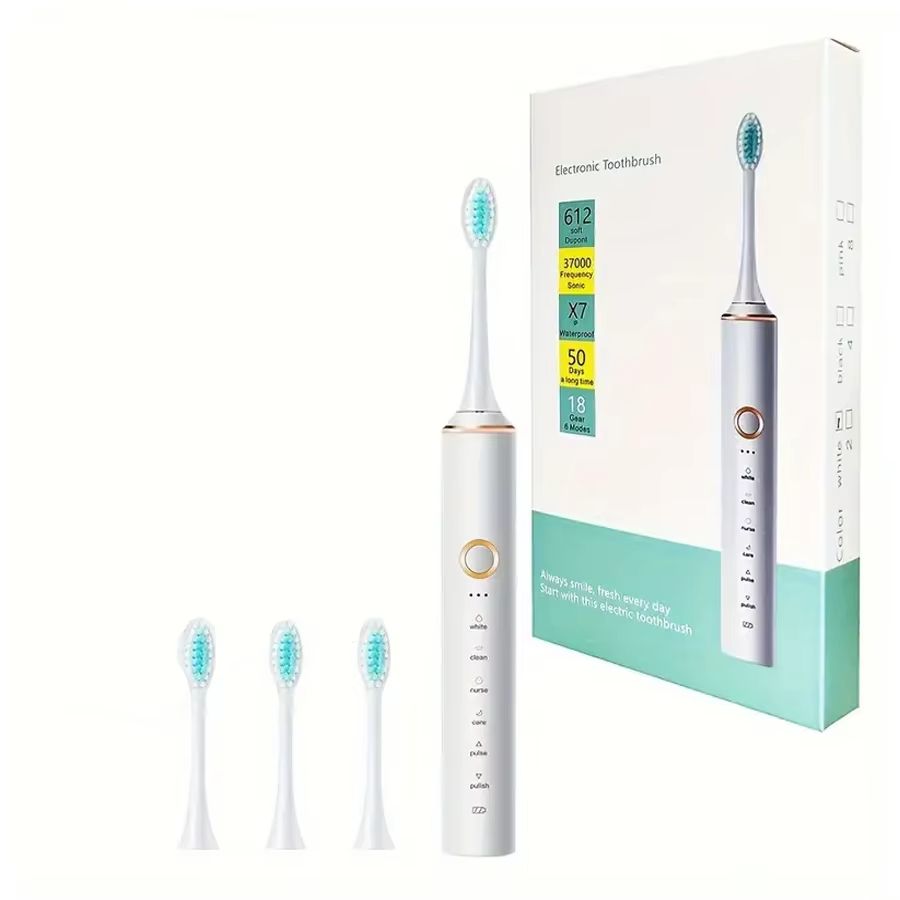 Portable 360 Degree Rotating Sonic Toothbrush with USB Rechargeable Rotary Electric Feature Soft Bristles Waterproof