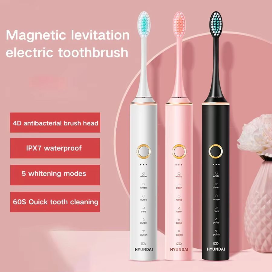 Portable 360 Degree Rotating Sonic Toothbrush with USB Rechargeable Rotary Electric Feature Soft Bristles Waterproof