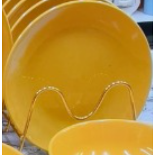 14 pcs  White Gold dinner set  
▪️6 Big plates
▪️6 medium plates 
▪️3 bowls